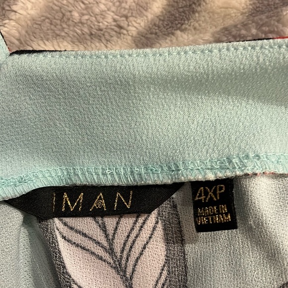 Iman Global Chic Maxi Dress Green Tropical Print Sleeveless NWOT Sz 4X - Picture 12 of 14